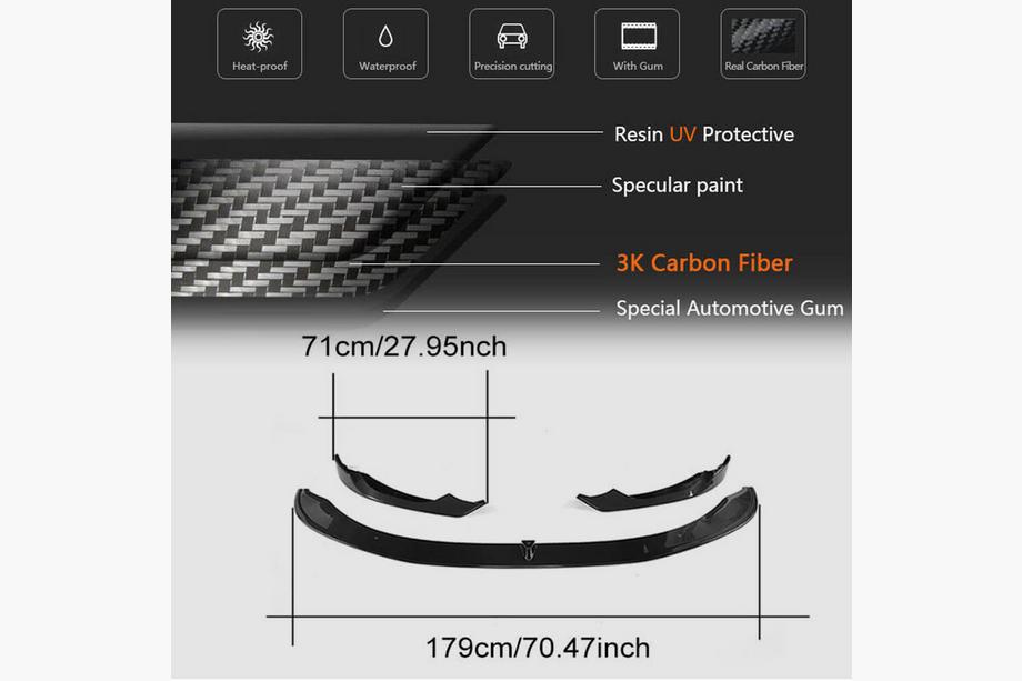BMW 3 Series F30/F31 2012-2019 Lip bara fata V2 pentru F80 Carbon Foto 5