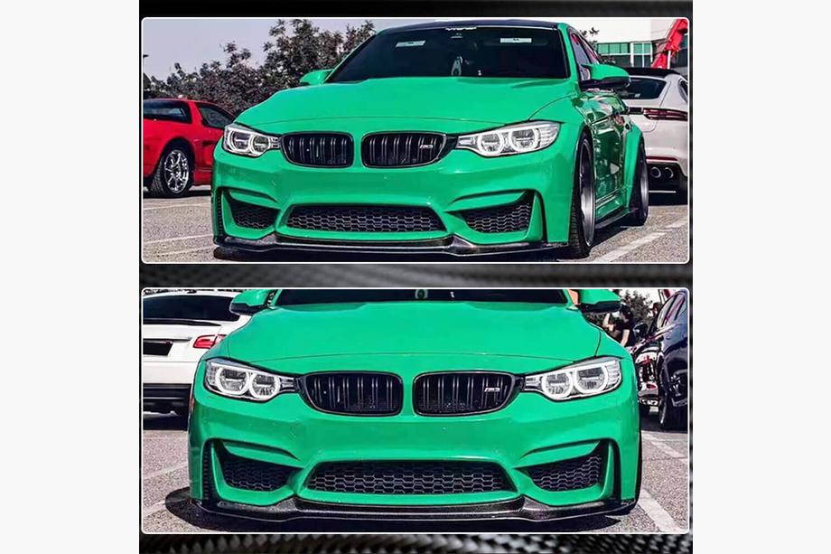 BMW 3 Series F30/F31 2012-2019 Lip bara fata V11 pentru F80, Carbon Foto 6