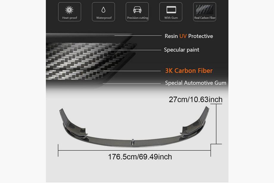 BMW 3 Series F30/F31 2012-2019 Lip bara fata FRP V16 (pentru F80) Foto 5