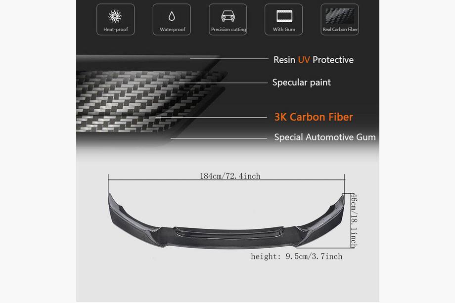 BMW X6 F16 2014-2019 Prelungire bara fata Lip V2 (pentru Base, Carbon) Foto 6