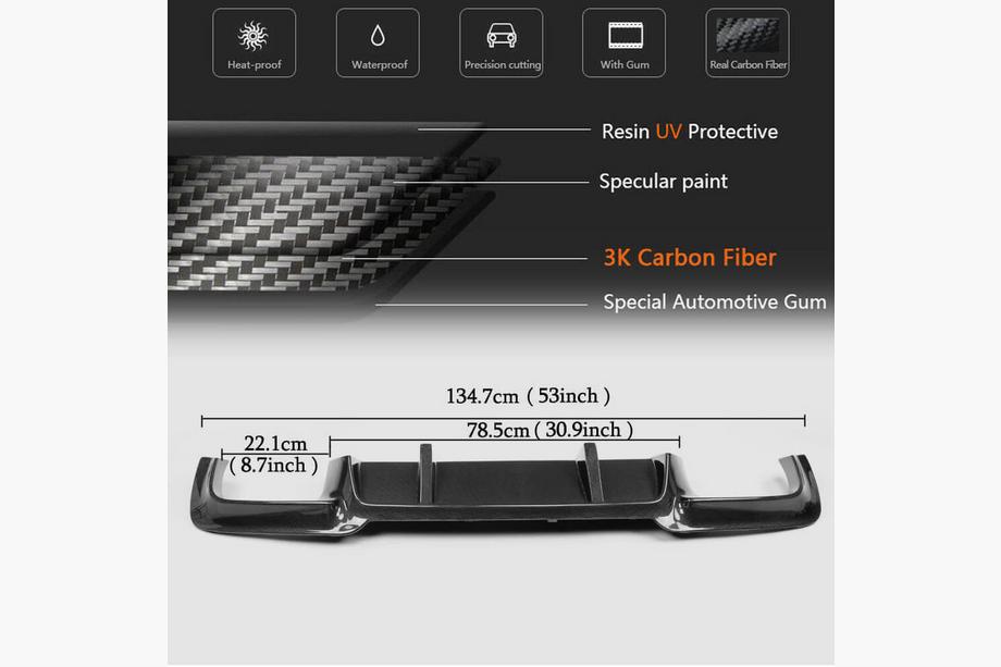 BMW 5 Series F10/F11 2010–2016 Difuzor bara spate Carbon V2 (pentru M5) Foto 3