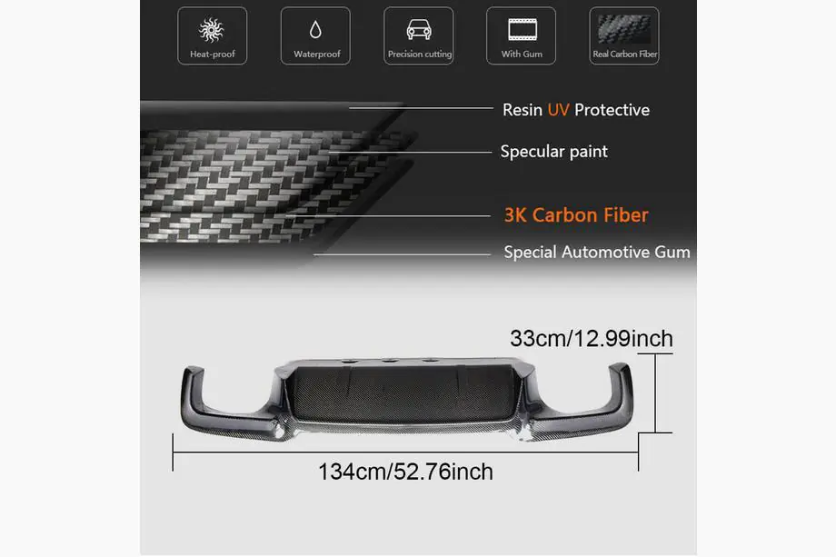 BMW 5 Series F10/F11 2010–2016 Difuzor Spate V2 pentru F10 M5, Carbon Foto 5