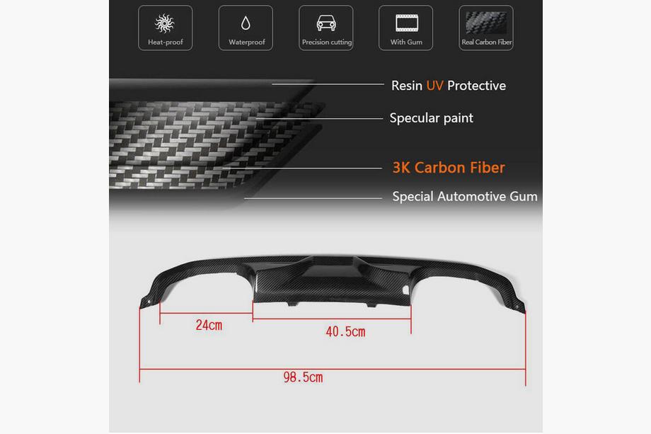 BMW 3 Series F30/F31 2012-2019 Difuzor bara spate V7 (pentru F80, Carbon) Foto 5