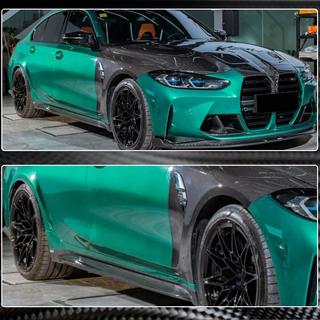 Extensii praguri V4 (pentru G80, Carbon) BMW 3 Series G20/G21 2018- foto 3