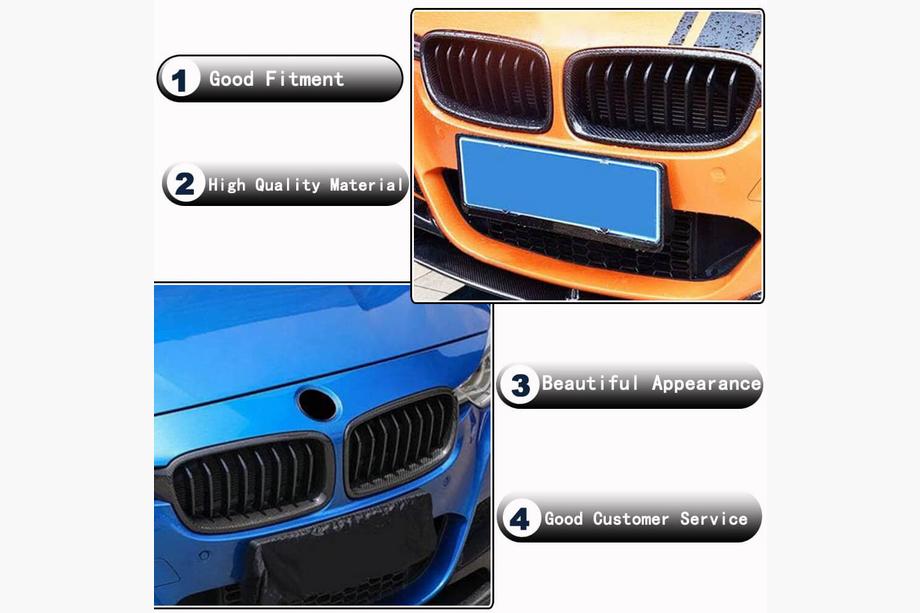 BMW 3 Series F30/F31 2012-2019 Grile 1 Bara (Carbon) Foto 2