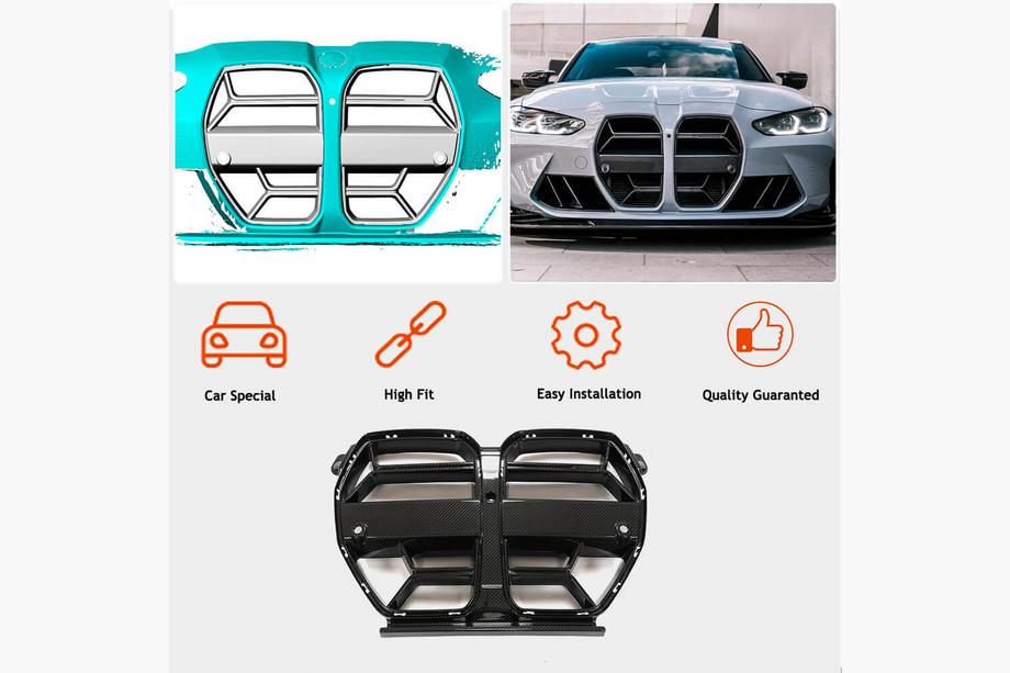 BMW 3 Series G20/G21 2018- Grile V4 (pentru G80, Carbon) Foto 4