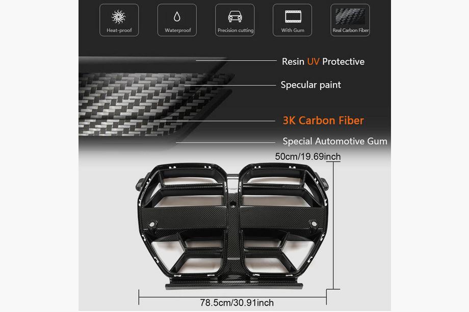 BMW 4 Series G22/23/26 2020- Grila V1 (pentru G82/G83, Carbon) Foto 7