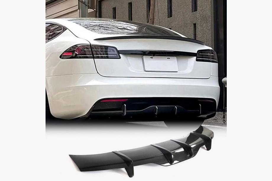 Tesla Model S 2012– Difuzor spate pentru Plaid 2021+ (Carbon) Foto 1