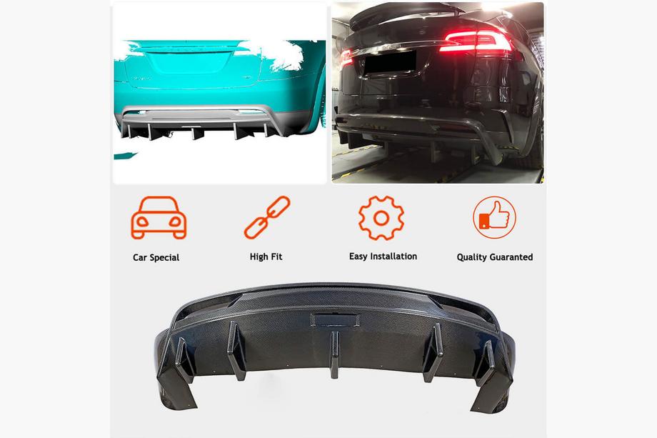 Tesla Model X 2015- Difuzor Bara Spate Carbon V1 (2016-2020) Foto 2