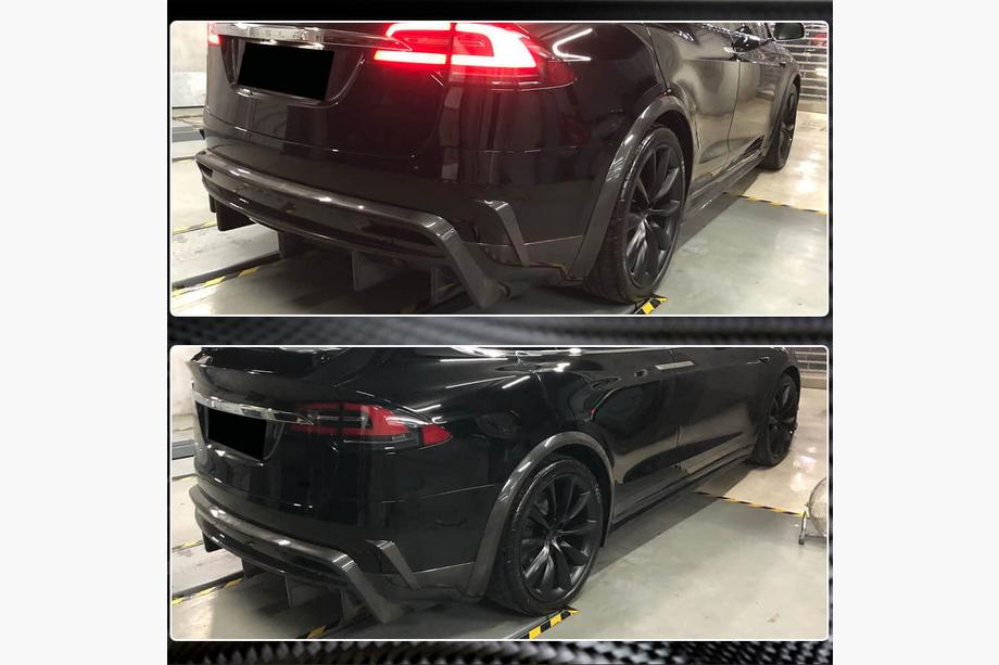 Tesla Model X 2015- Difuzor Bara Spate Carbon V1 (2016-2020) Foto 5