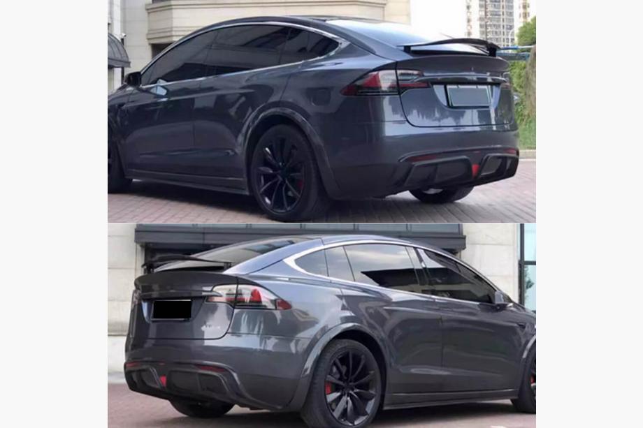 Tesla Model X 2015- Difuzor spate pentru Plaid 2021-2025, carbon Foto 3