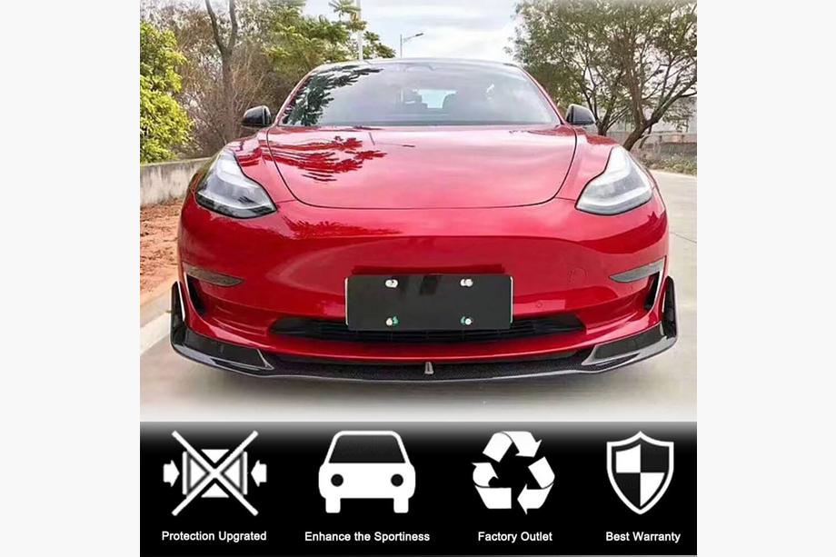 Tesla Model 3 2017- Lip bara fata Lip V1 (2017-2023, Carbon) Foto 2