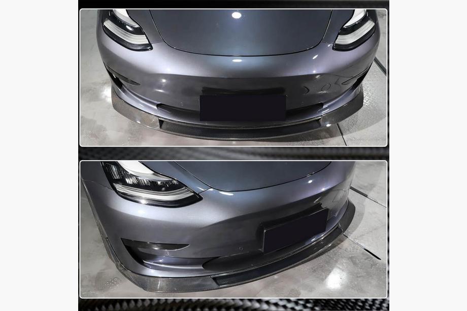 Tesla Model 3 2017- Prelungire Bara Fata Lip V2 (2017-2023, Carbon) Foto 4