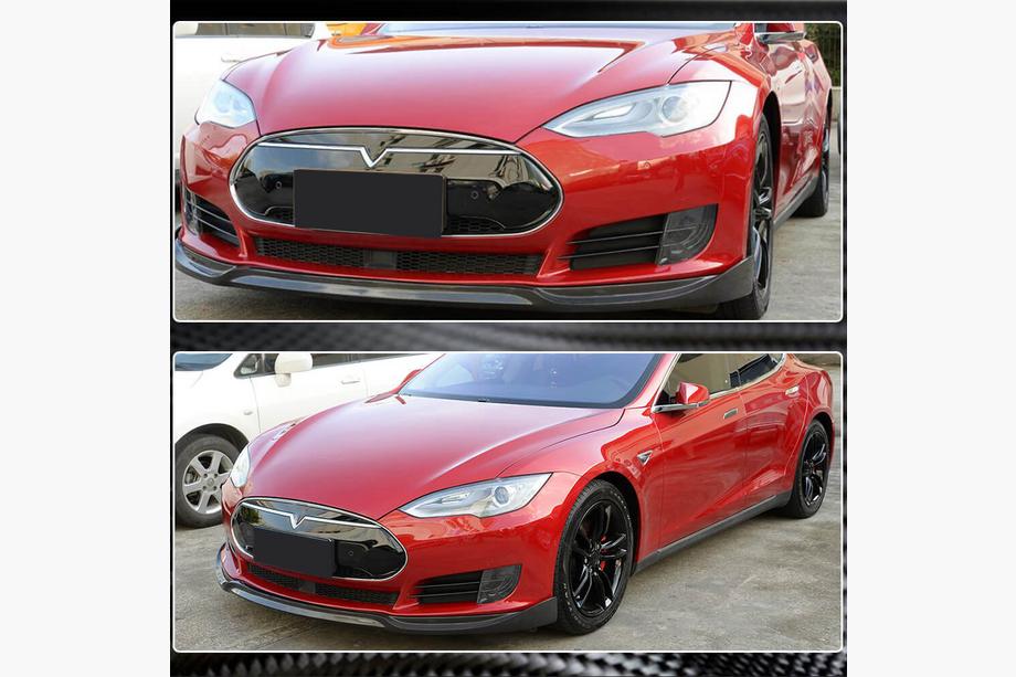 Tesla Model S 2012– Lip bara fata Lip V1 (2012-2016, Carbon) Foto 2