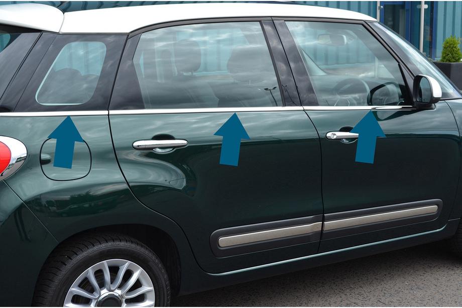 Fiat 500/500L 2013-2022 Ornamente geamuri (6 buc, inox) Foto 2