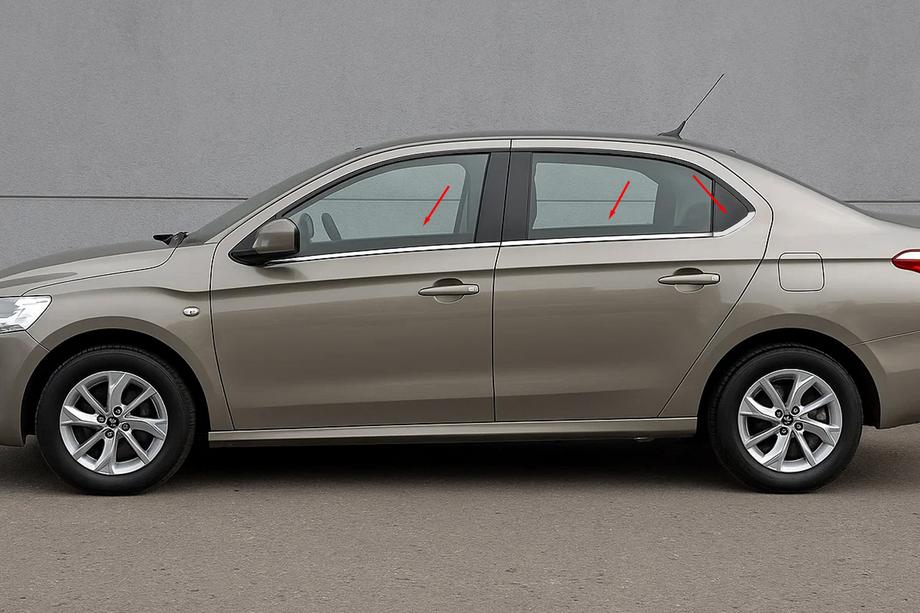 Citroen C-Elysee 2013-2022 Ornamente geamuri inox Foto 6