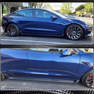 Protectii praguri V4 (2017-2023, Carbon) Tesla Model 3 2017- foto 4