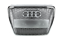 Audi A6 C6 2004-2011 Grila Fata RS-Style (Gri cu Crom) foto 5