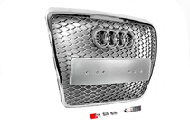 Audi A6 C6 2004-2011 Grila Fata RS-Style (Gri cu Crom) foto 2