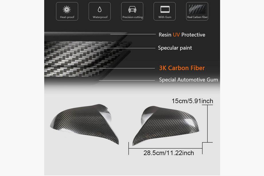 BMW 3 Series F30/F31 2012-2019 Capace Oglinzi Dry Carbon V2 (pentru M3) Foto 5