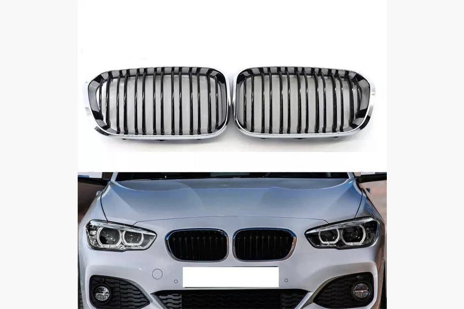 BMW 1 Series F20/F21 2011-2019 Grila M-Look (2015-2019, Negru Lucios cu Rama Cromata) Foto 2