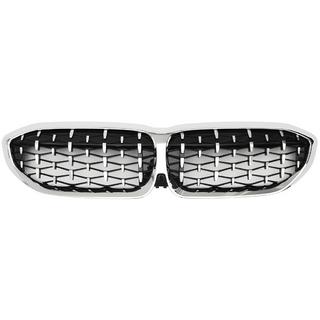 Grile Rinichi Diamond Silver (2018-2022, Rama Crom) BMW 3 Series G20/G21 2018- foto 2