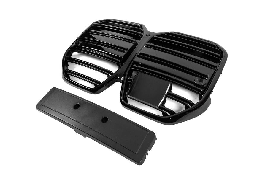 BMW 4 Series G22/23/26 2020- Grila Rinichi M-Look (pentru I4 G26, 2022+, Negru Lucios) Foto 4