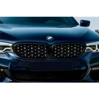 Grile Diamond Silver V1 (2017-2020, rama neagra) BMW Seria 5 G30/G31 2017–2023 foto 1