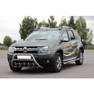 Bullbar cu inscriptie WT004 (inox) Renault Duster 2008–2017 foto 1