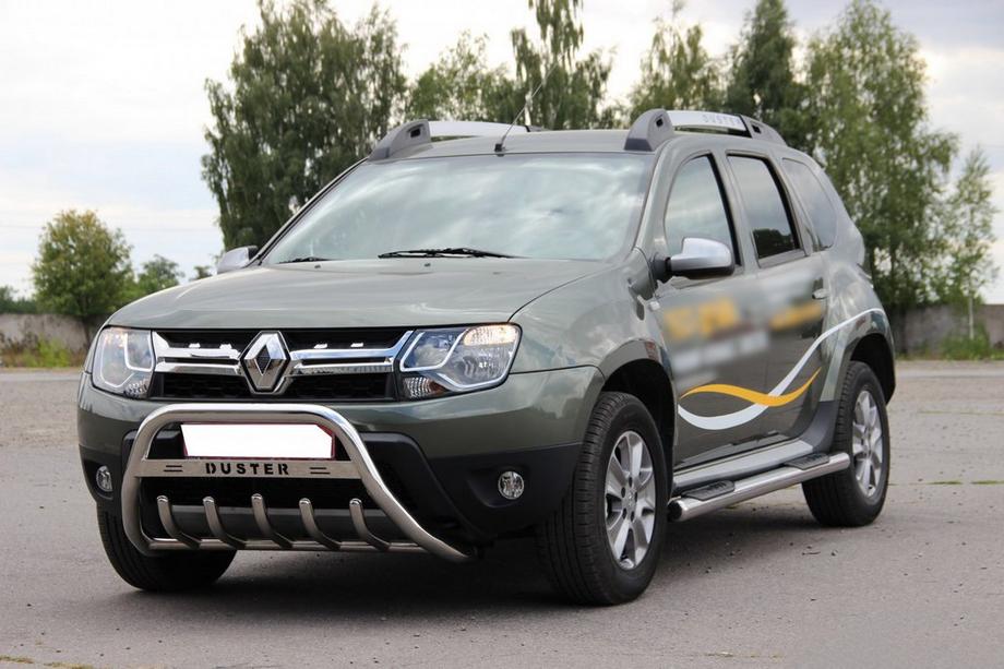 Dacia Duster 2008-2018 Bullbar cu inscriptie WT004 (inox) Image