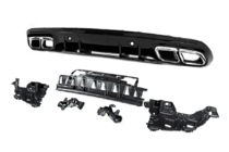 Mercedes C-сlass W205 2014-2021 Difuzor Spate cu Tipsuri Silver (Design C63 2018-2021) foto 3