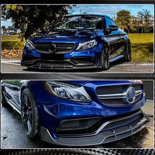 Lip bara fata V2 (pentru Coupe/Cabriolet C63 AMG 2015-2019, Carbon) foto 4