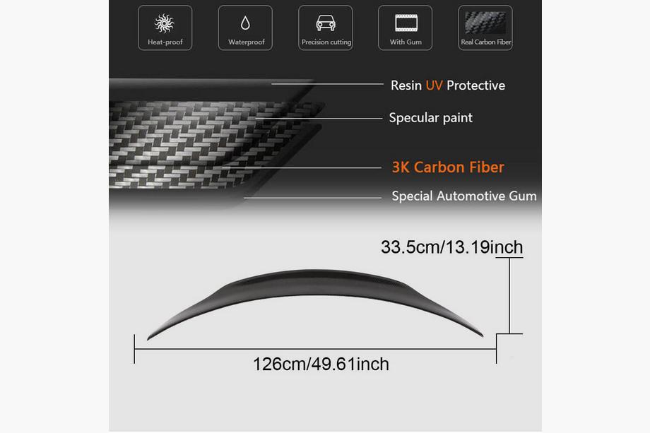 Mercedes C-class W205 2014-2021 Spoiler V4 (pentru Coupe 2015-2019, Carbon) Foto 5