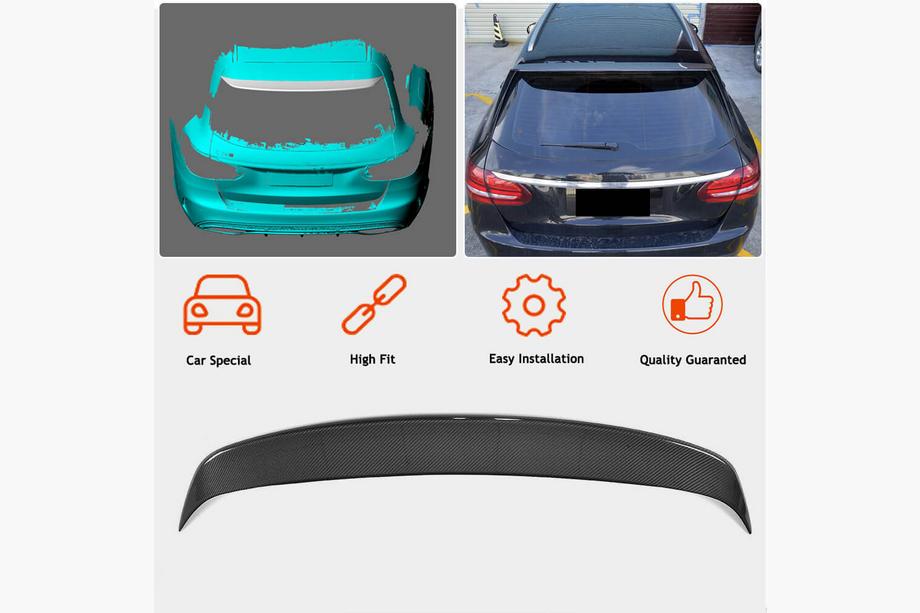 Mercedes C-class W205 2014-2021 Spoiler (pentru Base/AMG-Line SW 2015-2019, Carbon) Foto 2
