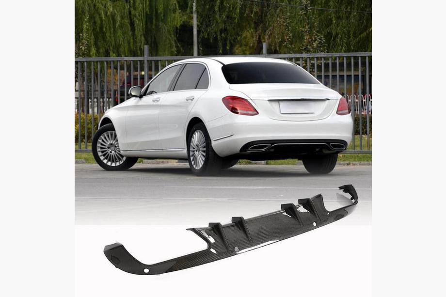 Mercedes C-class W205 2014-2021 Difuzor bara spate (pentru SD Base 2015-2019, Carbon) Foto 1