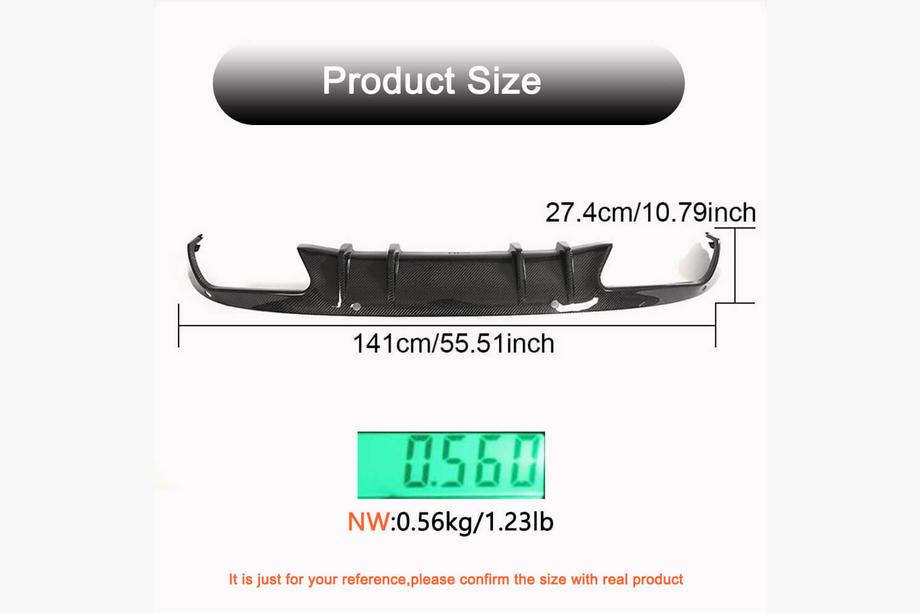 Mercedes C-class W205 2014-2021 Difuzor bara spate (pentru SD Base 2015-2019, Carbon) Foto 4
