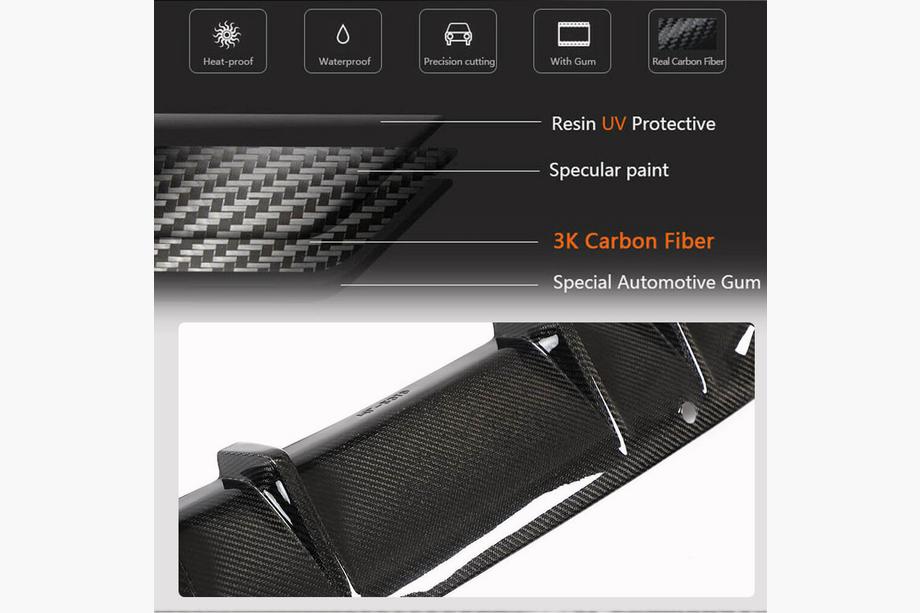 Mercedes C-class W205 2014-2021 Difuzor bara spate (pentru SD Base 2015-2019, Carbon) Foto 5
