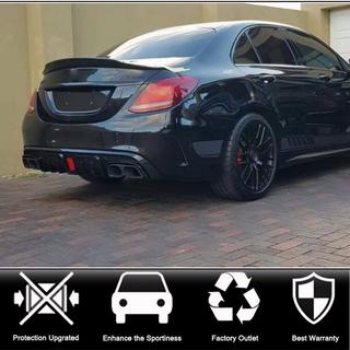 Difuzor bara spate cu tipsuri evacuare (pentru SD C43 AMG 2015-2019, Carbon) foto 2
