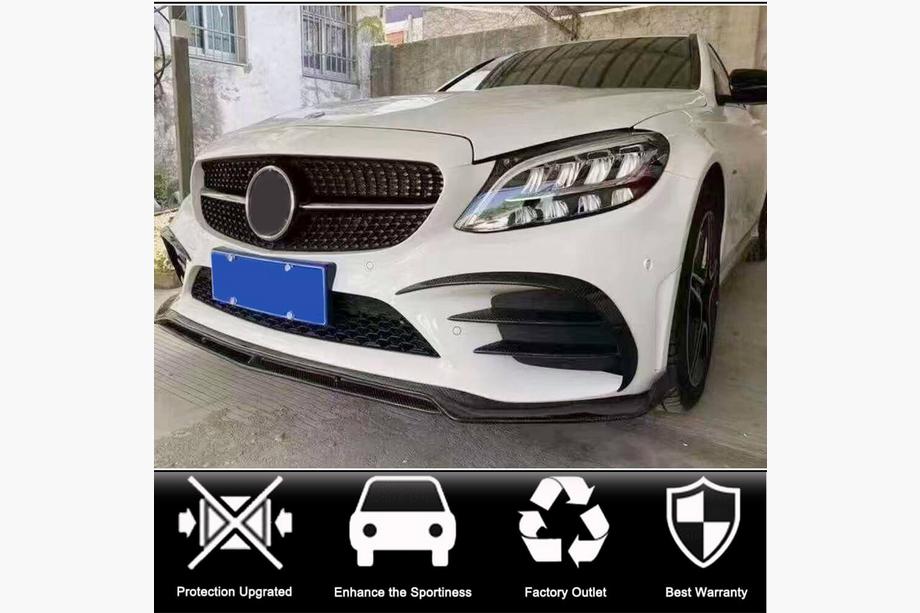 Mercedes C-class W205 2014-2021 Lip bara fata (pentru SD AMG-Line 2015-2019, Carbon) Foto 2