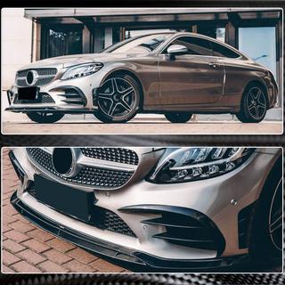 Lip bara fata V1 pentru C43 AMG 2019-2021 Carbon foto 4