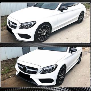 Lip bara fata V4 pentru C43 AMG 2015-2019 Carbon foto 3