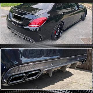 Difuzor bara spate pentru SD C43/C63 AMG 2015-2019 Carbon foto 4