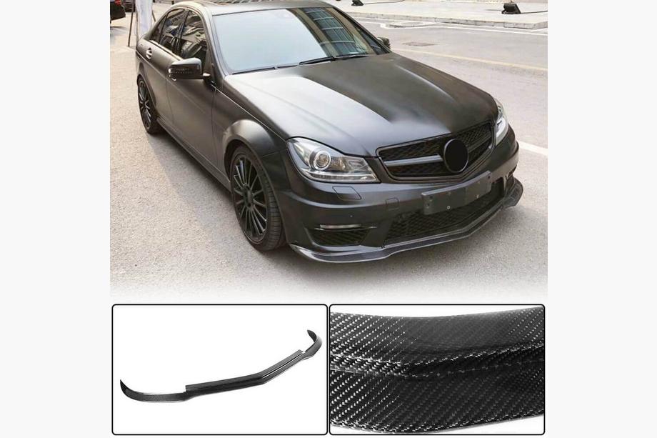 Mercedes C-class W204 2007-2015 Prelungire Bara Fata Lip V3 (pentru AMG 2012-2014, Carbon) Foto 1