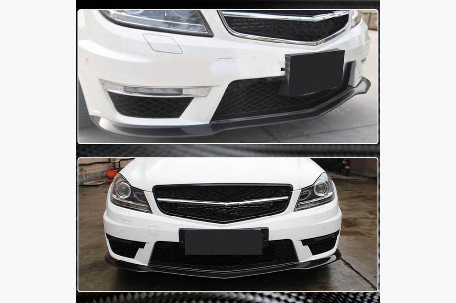 Mercedes C-class W204 2007-2015 Prelungire Bara Fata Lip V3 (pentru AMG 2012-2014, Carbon) Foto 4