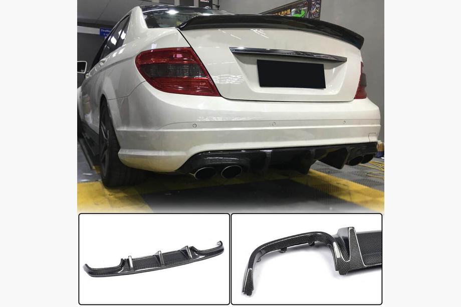 Mercedes C-class W204 2007-2015 Difuzor bara spate V2 (pentru AMG SD 2008-2011, Carbon) Foto 2