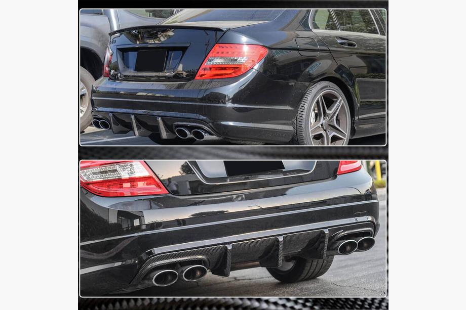 Mercedes C-class W204 2007-2015 Difuzor bara spate V2 (pentru AMG SD 2008-2011, Carbon) Foto 4