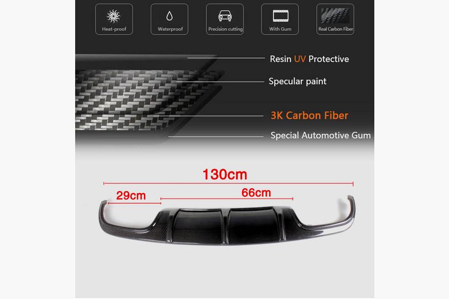 Mercedes C-class W204 2007-2015 Difuzor Bara Spate V3 pentru AMG SD 2008-2011 Carbon Foto 5