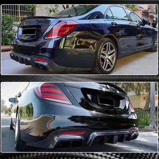 Difuzor bara spate cu tipsuri evacuare (pentru S63/S65 AMG 2018-2021, Carbon) foto 3