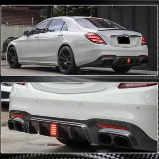 Difuzor bara spate cu tipsuri evacuare (pentru S63/S65 AMG 2018-2021, Carbon) foto 4