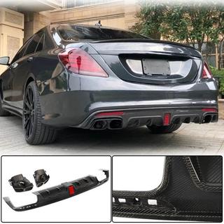 Difuzor bara spate cu tipsuri evacuare (pentru S63 AMG 2014-2017, Carbon) foto 1